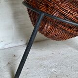 Pair of wicker basket armchairs