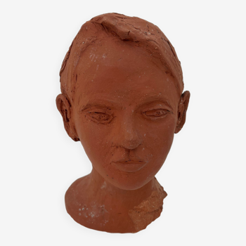 Terracotta child's head