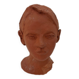 Terracotta child's head