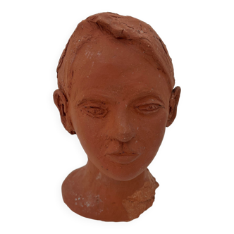 Terracotta child's head