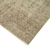 Handwoven antique anatolian beige carpet 200 cm x 284 cm