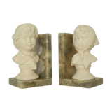 Pair of greenhouses vintage marble and alabaster books Italy