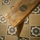 Table basse tripode années 50/60 forme rein Skai noir