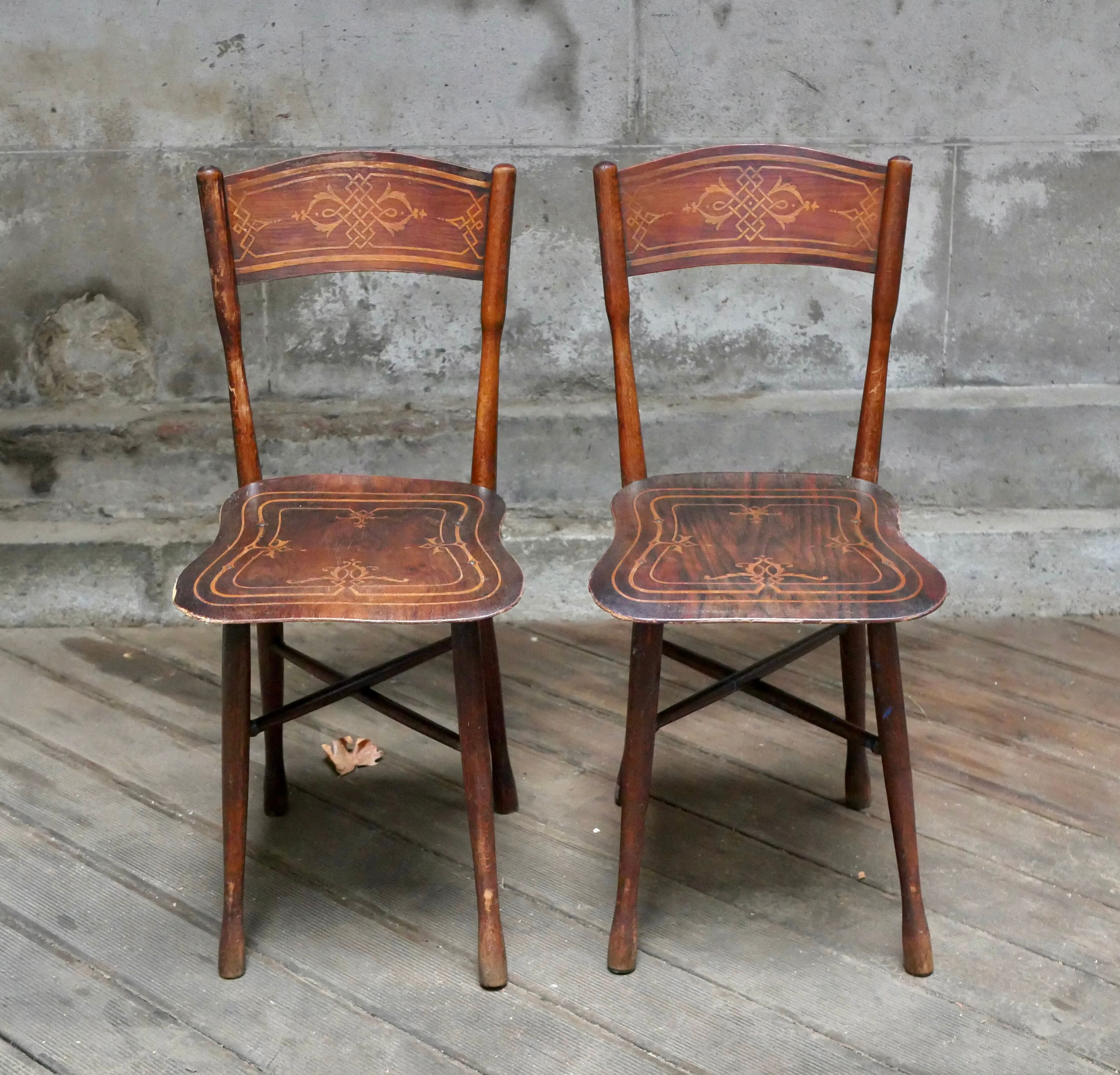 Pair of art nouveau chairs j&j kohn