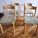 Quatre chaises en osier. Années 1960
