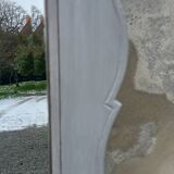 Antique Louis XV style mirror in solid oak with grey patina, 131cm.