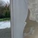 Antique Louis XV style mirror in solid oak with grey patina, 131cm.