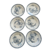 Lot de 6 assiettes terre de fer Sarreguemines Fontange