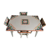 Table lounge - 4 ethnic vintage children's chairs