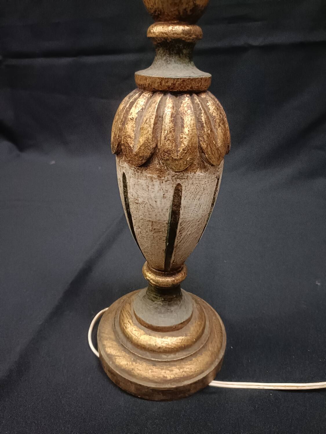 Vintage lamp base in gilded wood