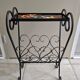 Vallauris magazine rack "la Grange", tiled and wrought iron