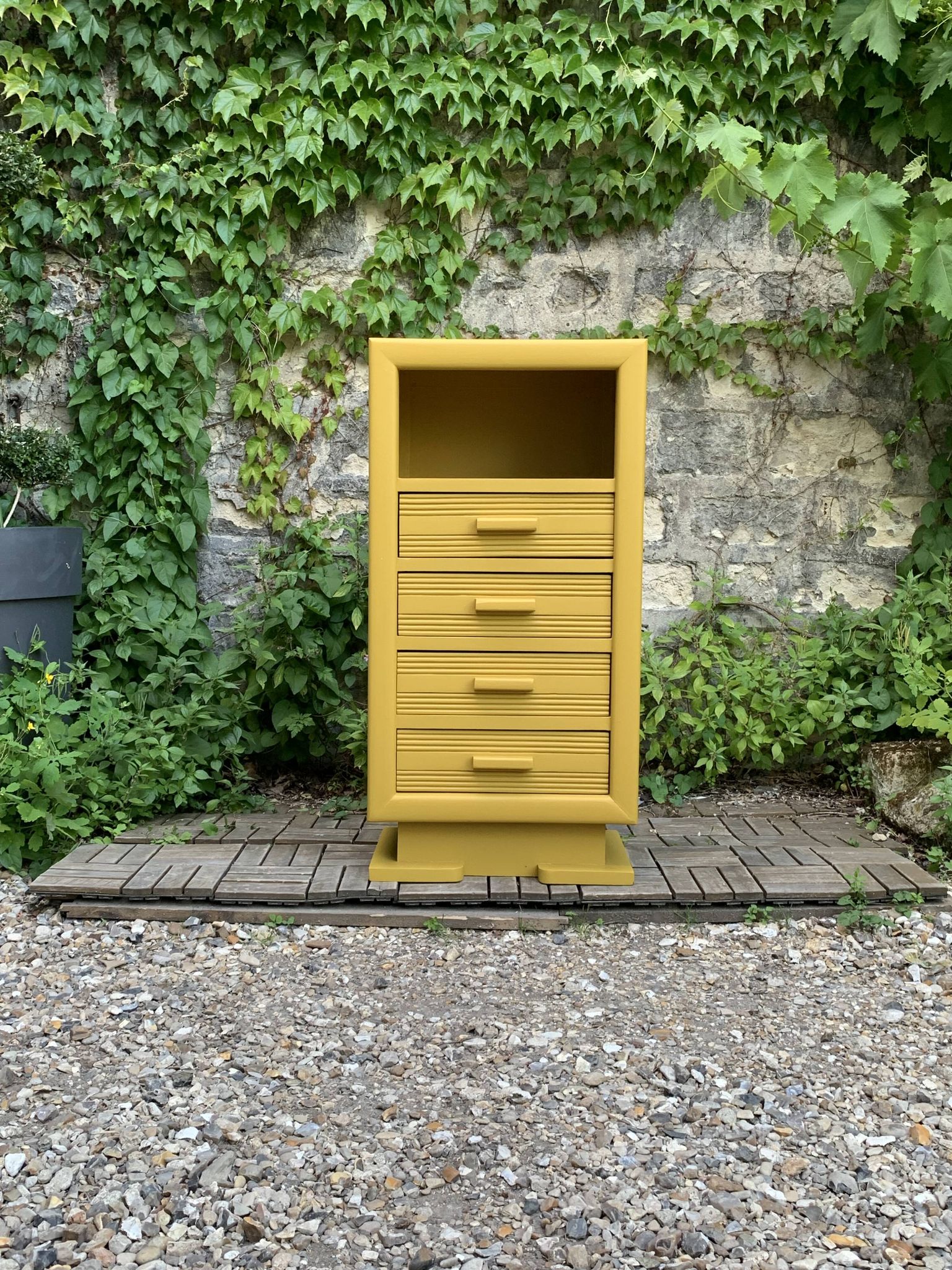 Ochre yellow Art Deco chest of drawers