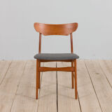 Set of 4 Schønning & Elgaards Danish teak chairs in gray wool upholstery