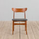 Set of 4 Schønning & Elgaards Danish teak chairs in gray wool upholstery
