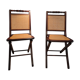 Chaises pliantes en bois et cannage