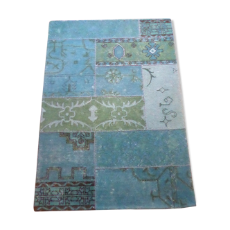 Tapis en laine bleu 140x200cm