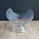 Coupe en verre moulé pressé Art Déco bleu glacé