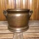 Old copper pot + vintage brass handles #a531