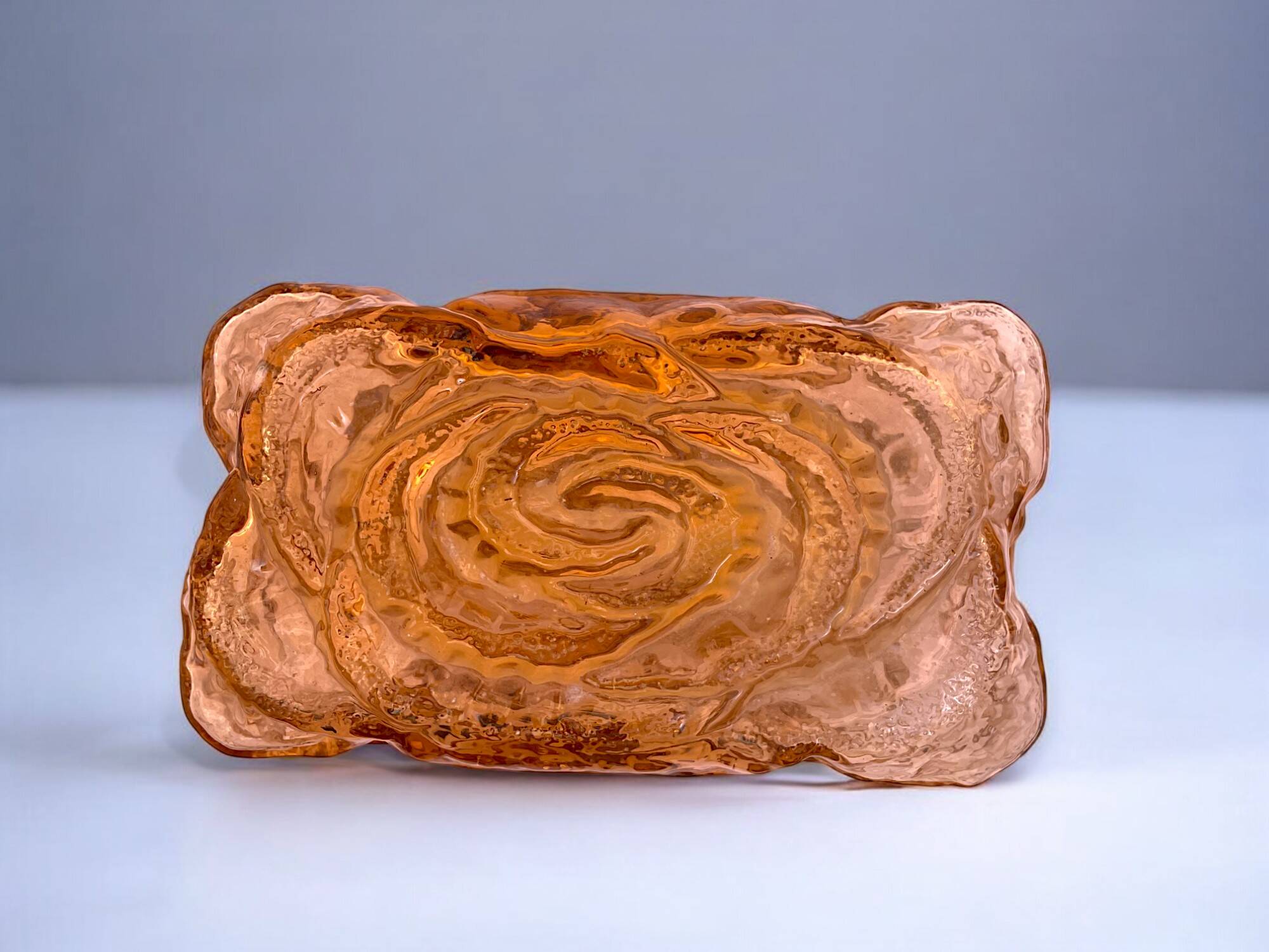 Amber glass rectangular flush mount ceiling or wall light