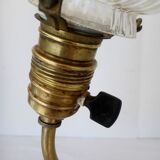 Lampe laiton et verre murale