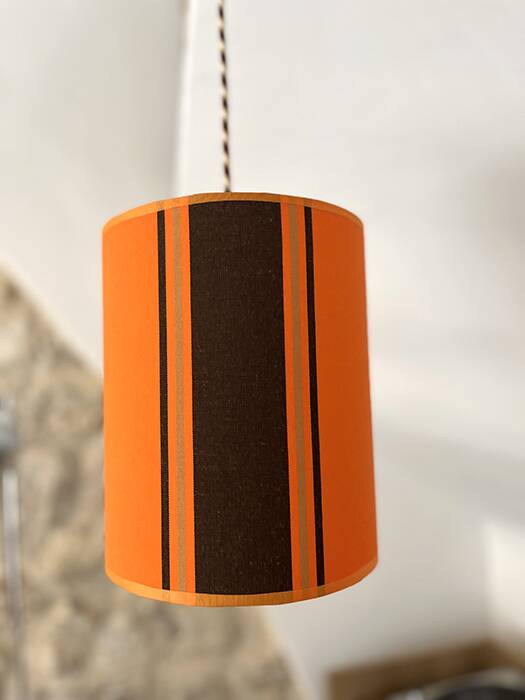 Orange and brown seventies pendant light