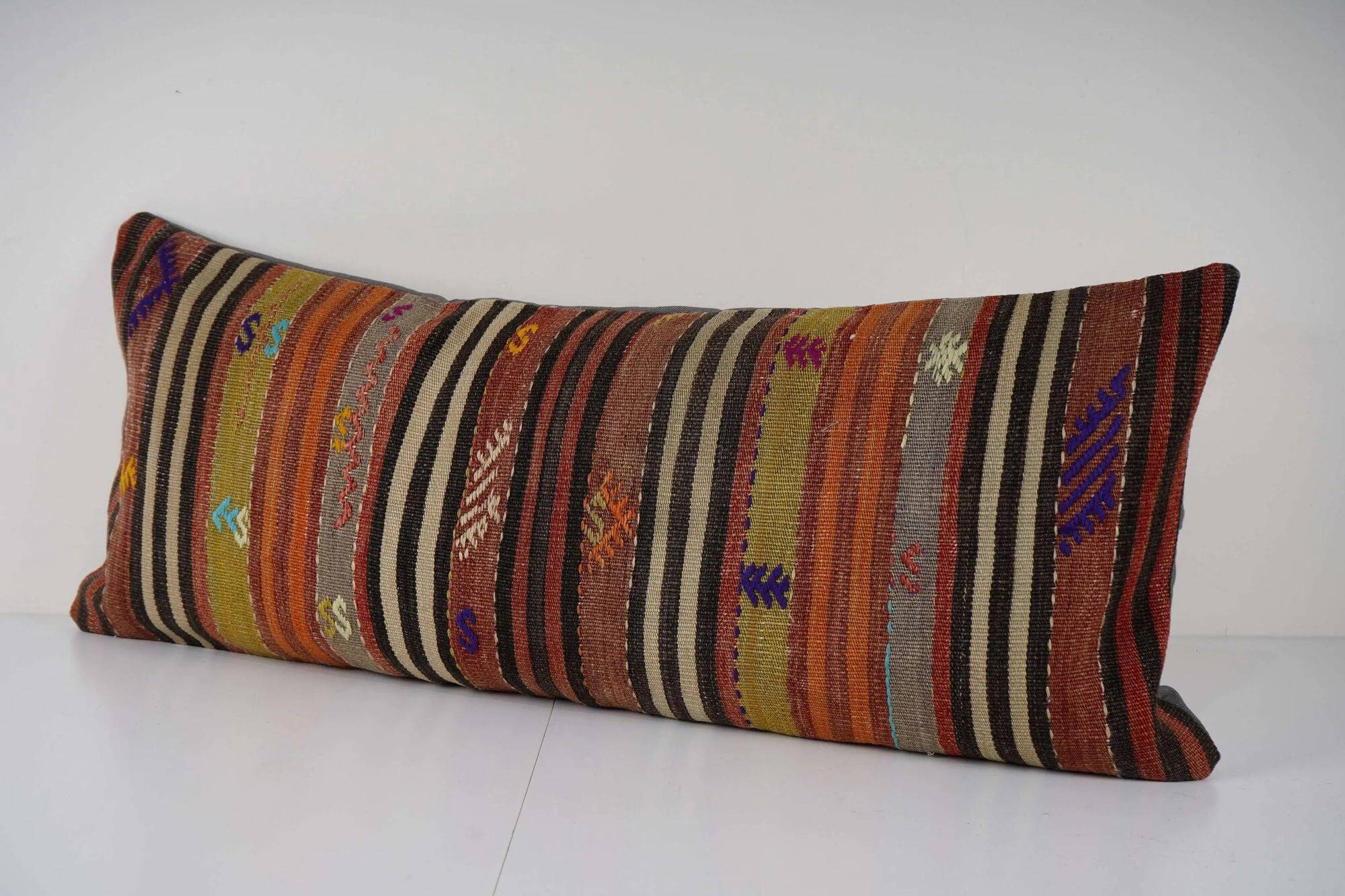 Vintage kilim cushion cover 41x102 cm