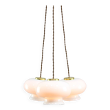 Mid-Century Italian Opaline Glass & Brass Pendant Lamp, set of 3