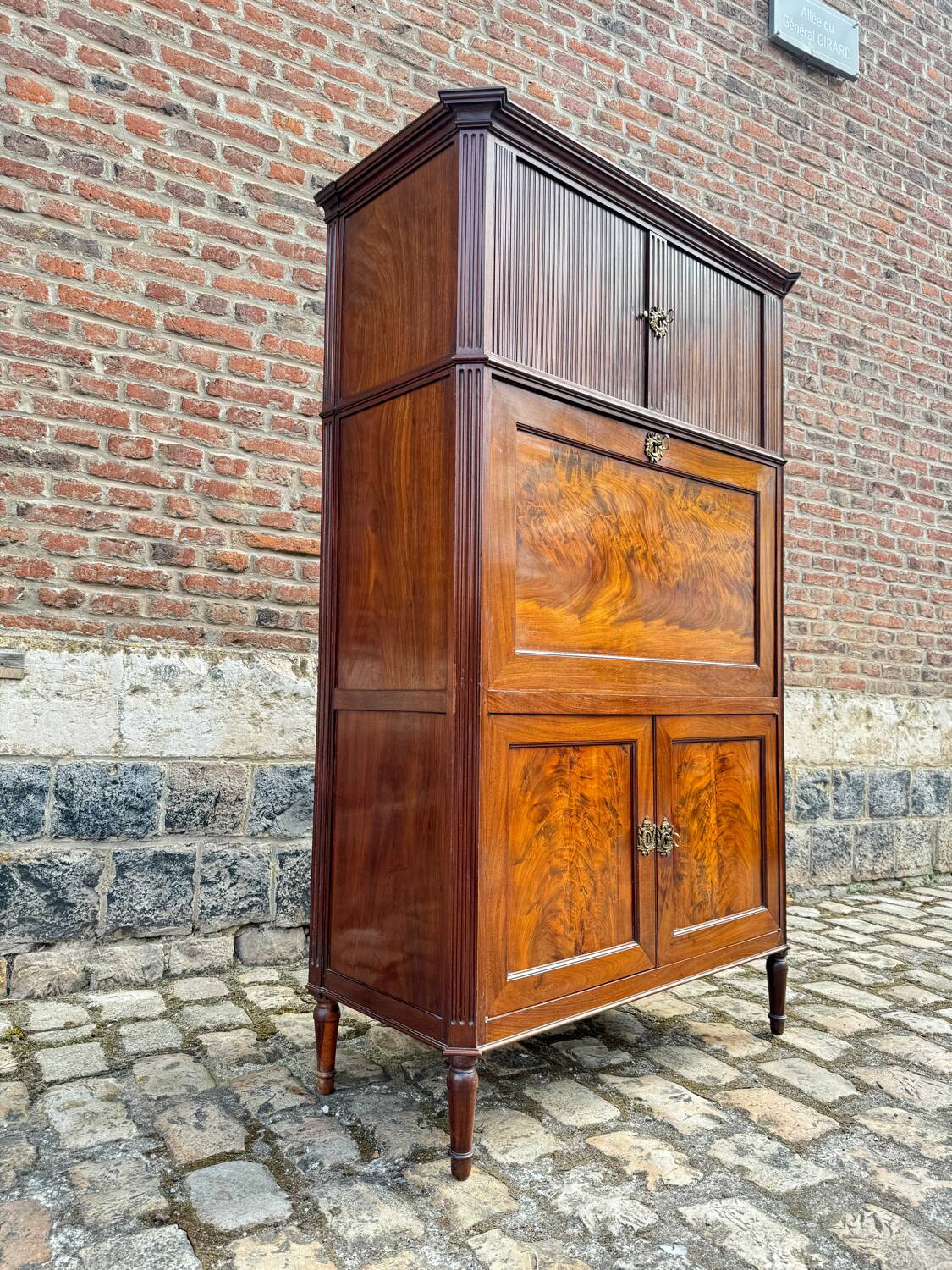 Mahogany Guillotine Secretary Louis XVI XVIII Eme Century