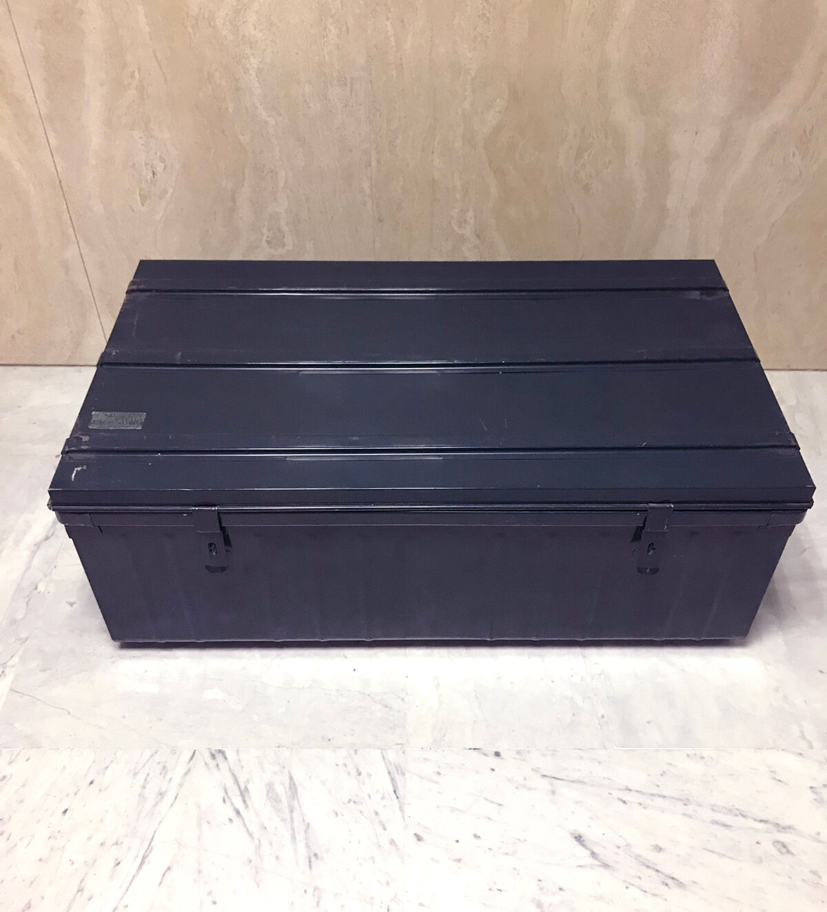 Large blue metal canteen