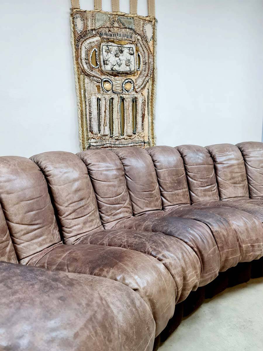 Vintage de Sede modular leather Snake sofa DS 600 Elenora Peduzzi