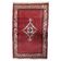 Tapis médaillon en laine indien fait main des années 1950, rouge, 102 × 159 cm - 1C1296