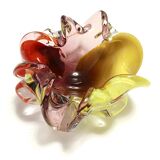 Grand cendrier/vide-poche en verre de Murano polychrome, attribué à Toso, Italie