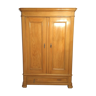 Armoire meuble penderie style Louis Philippe sapin 2 placards 1 tiroir