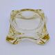 Ashtray / Catch-all Mid-Century Solid Glass Murano Style & Leather 1960