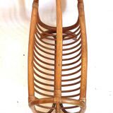 1960s rattan magazine rack