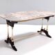 Beech Coffee Table with a Rectangular Marble Breccia Pernice Top