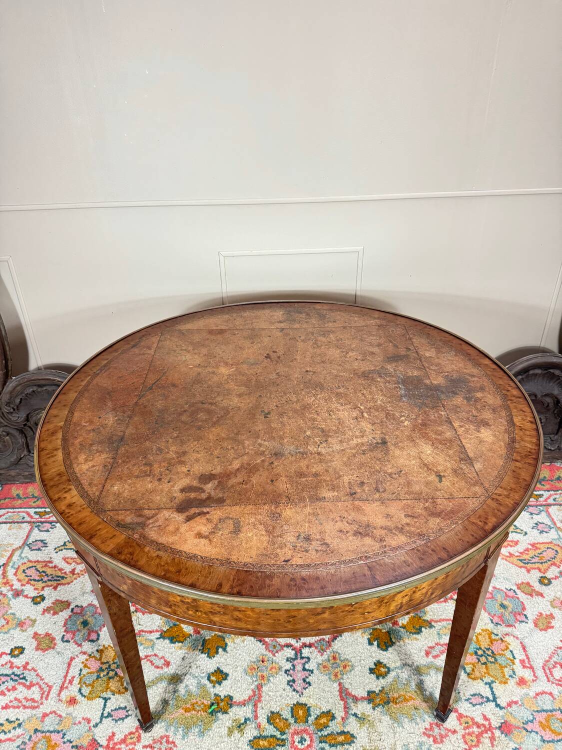Louis XVI Style Speckled Mahogany Gueridon Table, 19th Century