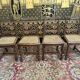 4 chaises cannées de style Louis XIII