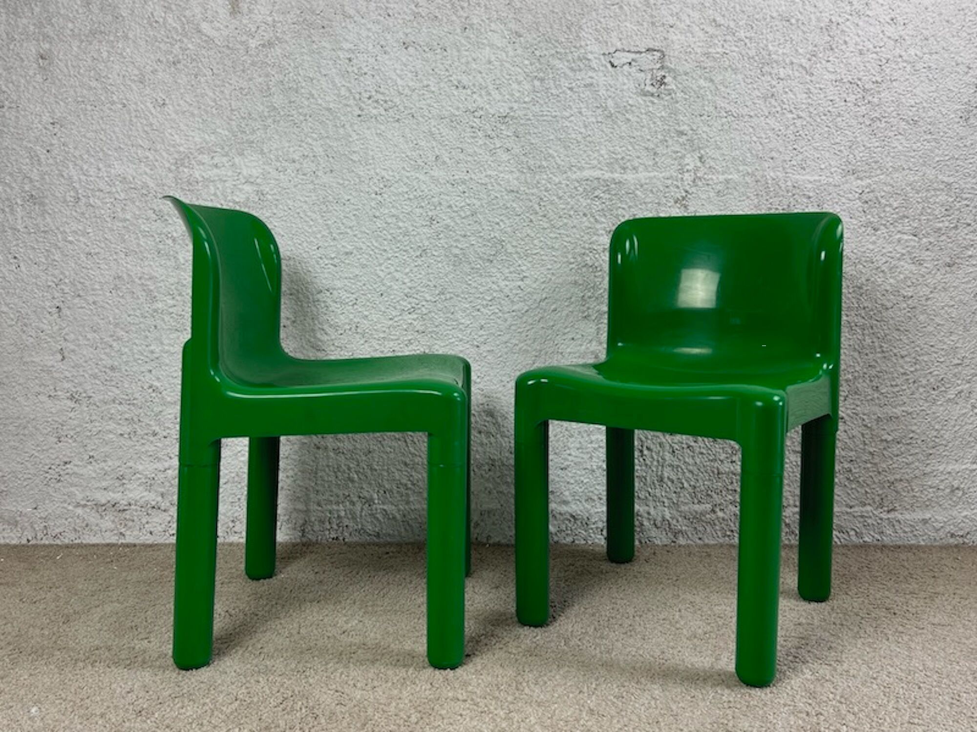 Chaise verte Kartell Modèle 4875 par Carlo Bartoli, années 70