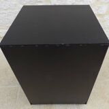 Vintage chest of drawers on wheels with three drawers in faux leather and fabric - Bouto
