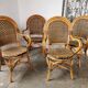 Set de 4 fauteuils en rotin