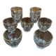 9 verres au liseré doré vintage.