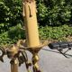 old floor lamp / gilded bronze light fixture / vintage