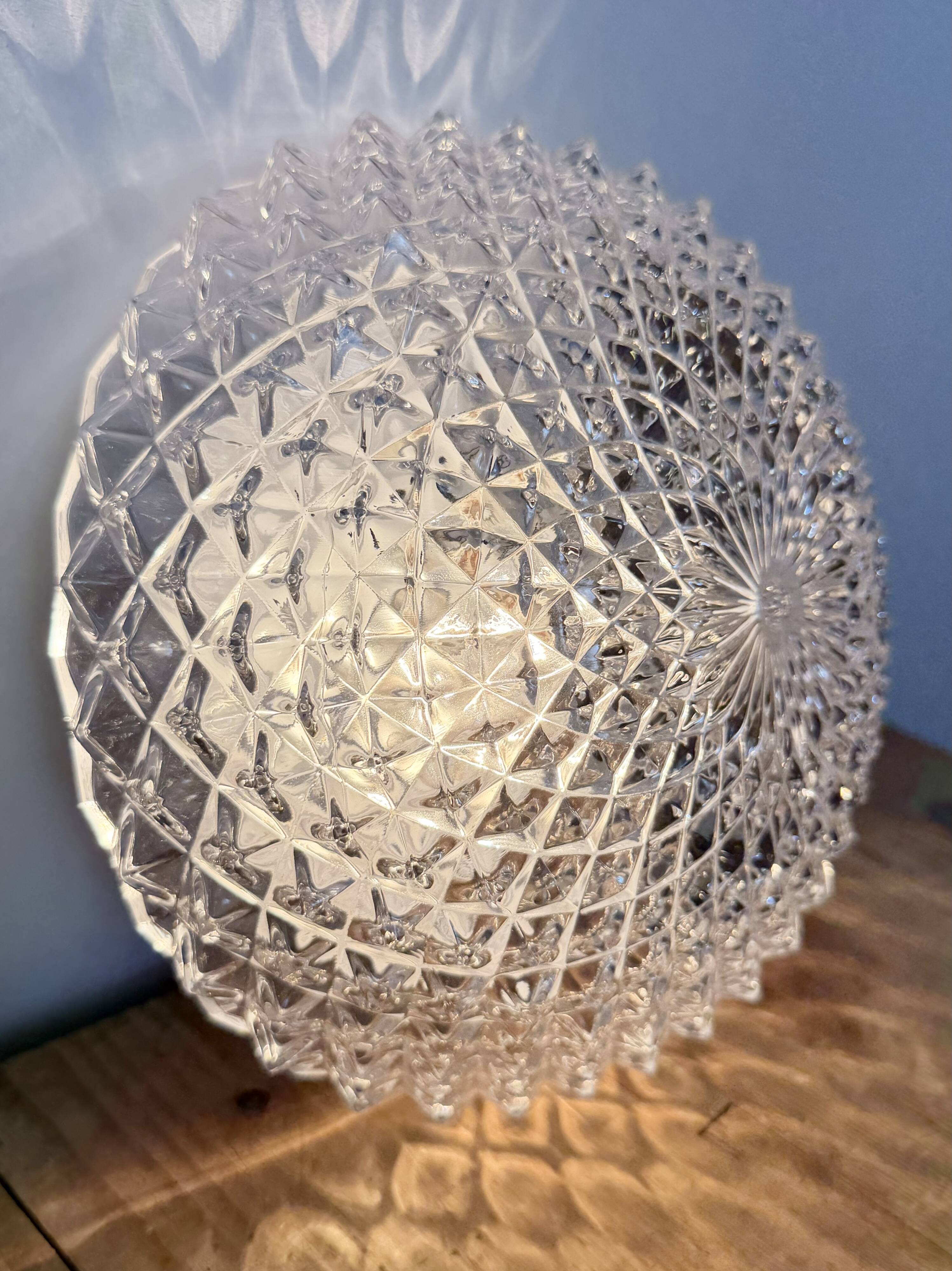 Vintage Glass Wall or Ceiling Light, 1970s