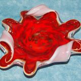 Multi-layer Murano pocket emptier encrusted with gold glitter