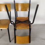 4 school chairs 1950