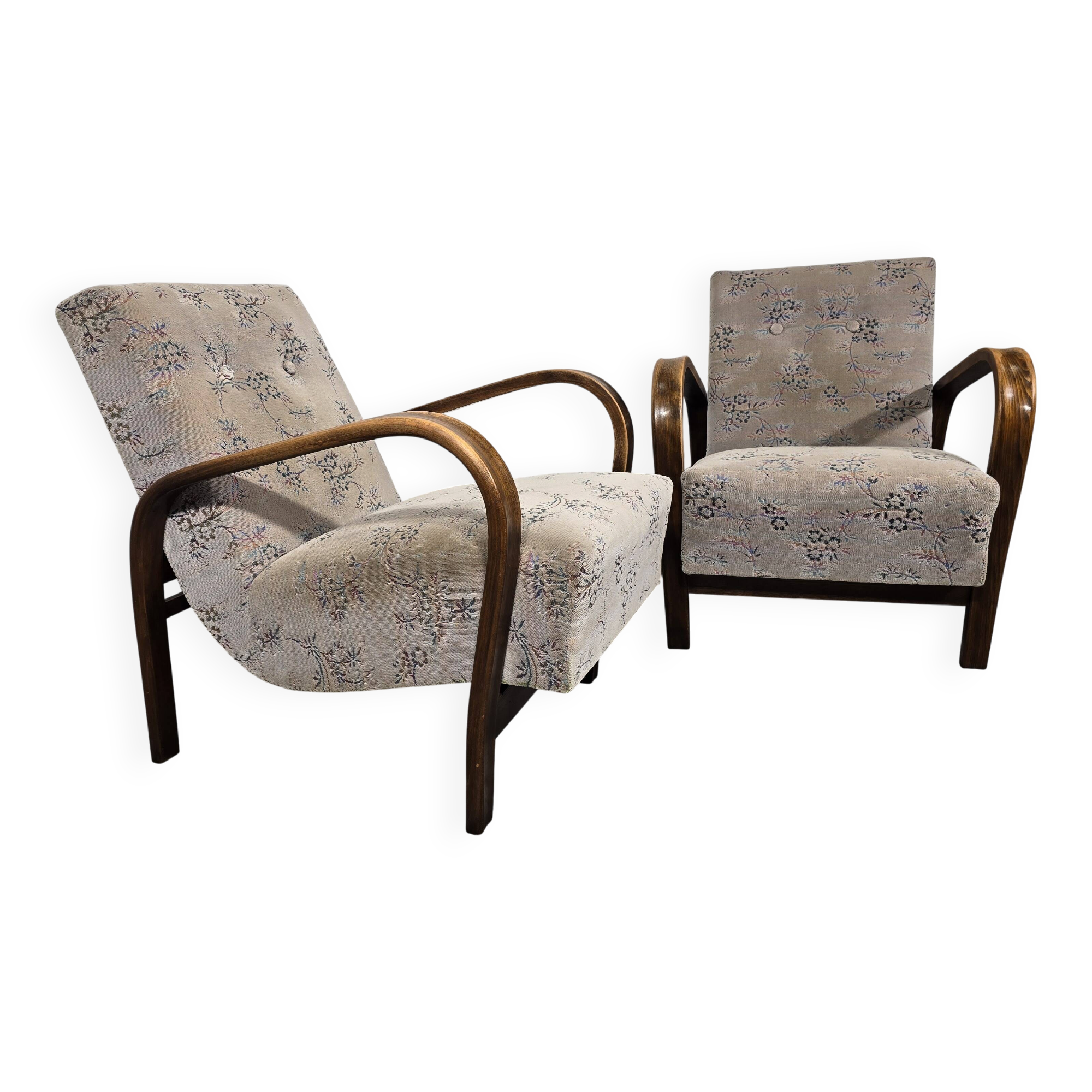 Paire de fauteuils par K. Kozelka et A. Kropacek