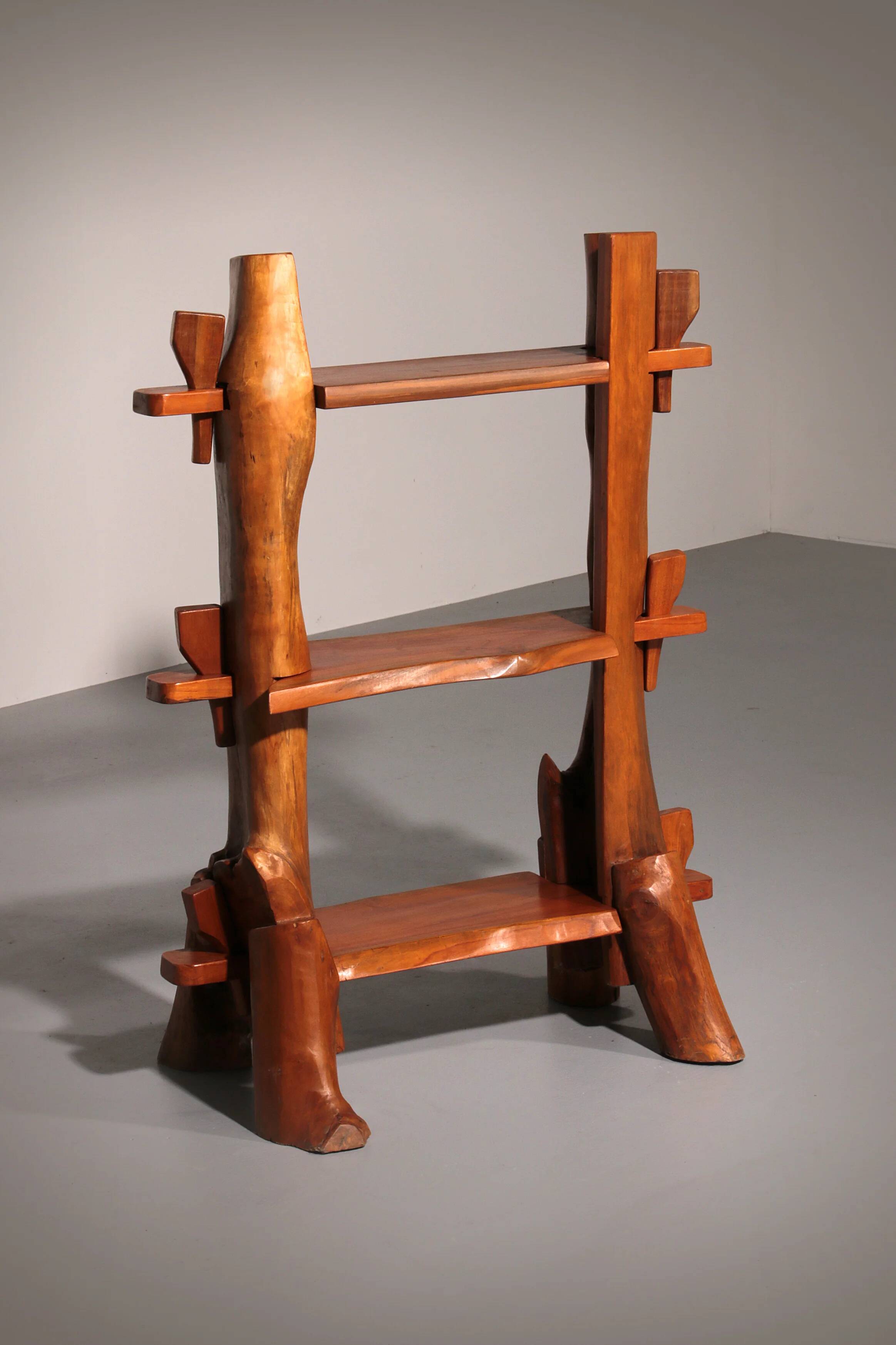 A playful mid-century French wooden bookcase 1960