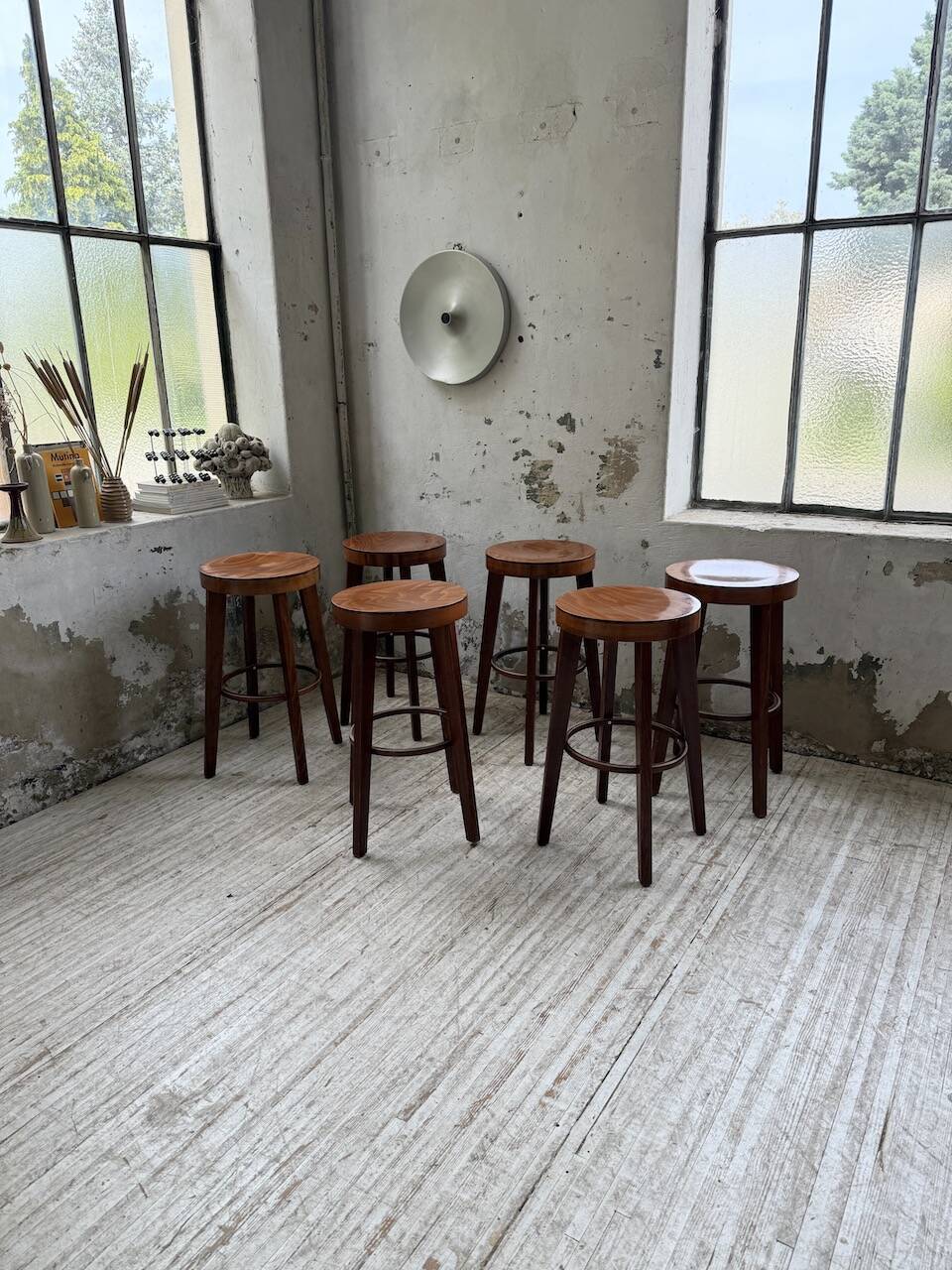 6 vintage Baumann bar stools