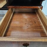 Executive Art Decò desk in exotic wood, glass, and brass